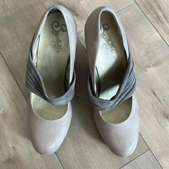 Seychelles Women's Platform Wedge Shoes Wide Cinch Mid Strap Tan Gray Sz 10 - Picture 2 of 8